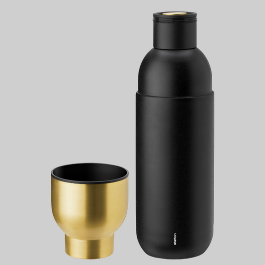 Collar thermo bottle 25.4 oz black / brass